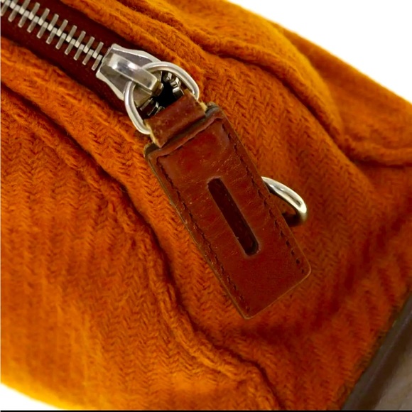 PRADA Tote Bag Wool Leather Brown Auth made in Italy ๐ฎ๐น๐น - Picture 8 of 11